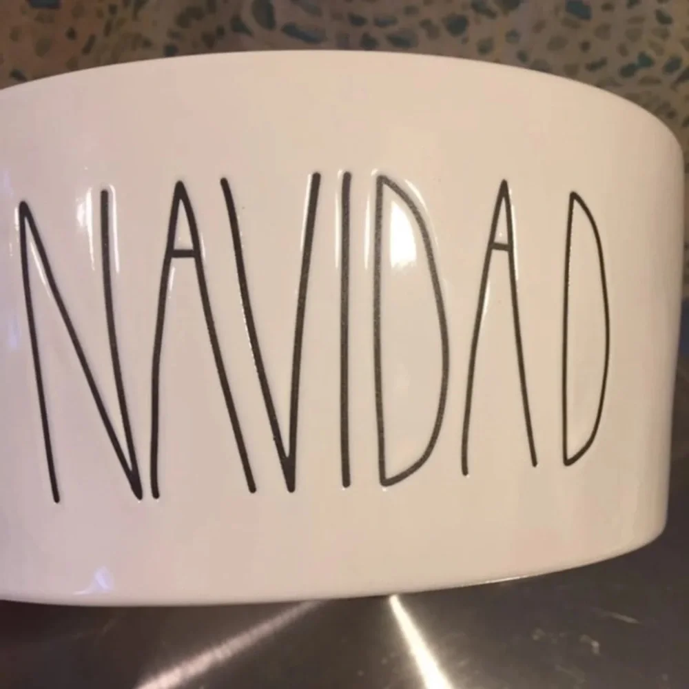Rae Dunn XL Dog Bowl FELIZ NAVIDAD NWT Christmas holiday decor red